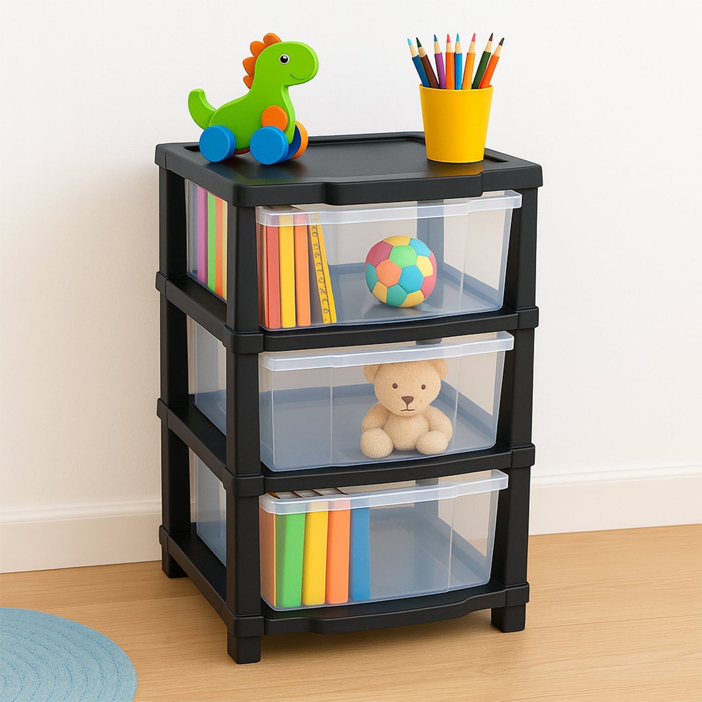 3-Layer Classic Transparent Drawer Storage Organizer