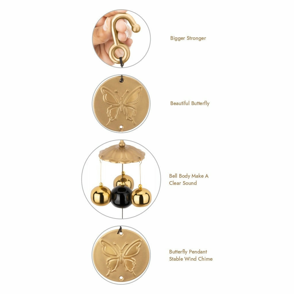 6 Bell House Decorative Hanging Wind Chimes for Home Positive Energy | Wind Chimes for Home Balcony Windows Bedroom Living Room Garden Hanging Indoor Outdoor Decoration with Sweet Sound (24 inch)